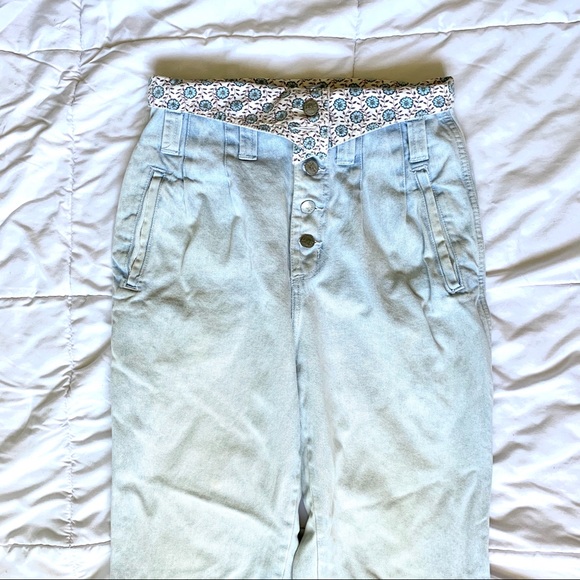 80s VTG Mom Jeans Super High Waisted Light Wash - Picture 3 of 8
